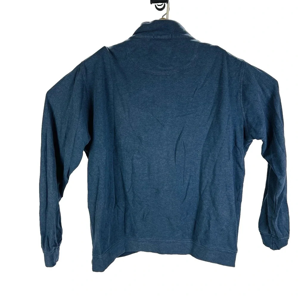 Peter Miller Blue 1/4 Zip Cotton Pullover Jumper Sweater Mens Size‎ XL